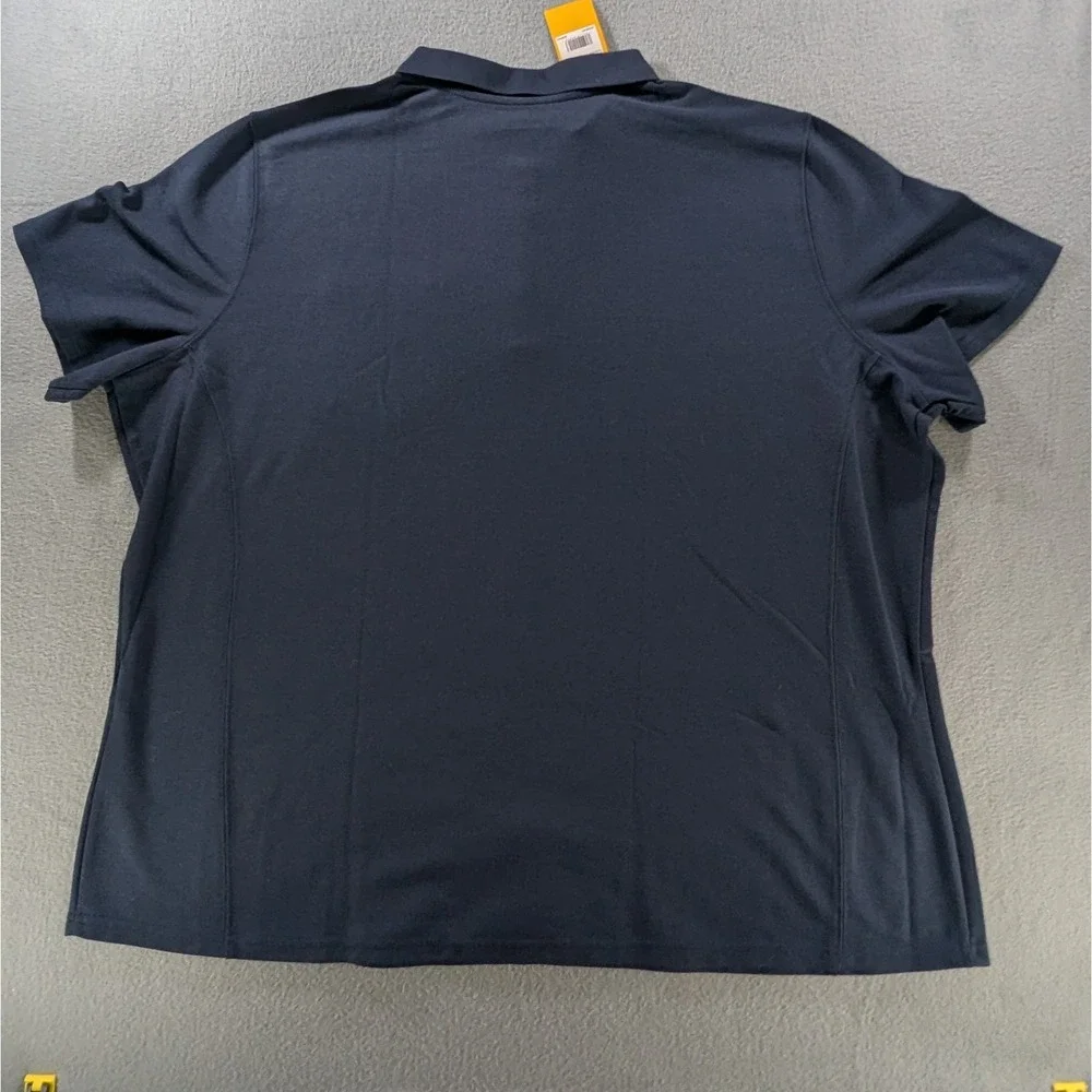 Carhartt Polo Shirt Womens 3X Navy Blue Short Sleeve Pocket Relaxed Fit 104229